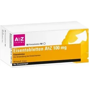 Eisentabletten AbZ 100mg zum Ausgleich eines Eisenmangels