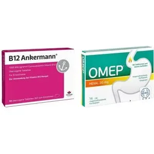 B12 Ankermann überzogene Tabletten + Omep Hexal 20 Mg Magensaftr