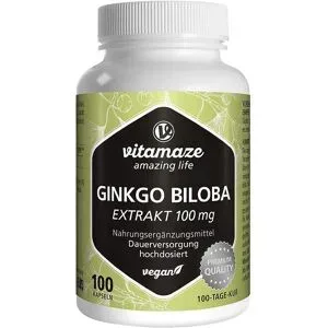 Vitamaze Ginkgo Biloba 100 mg hochdosiert vegan Kapseln