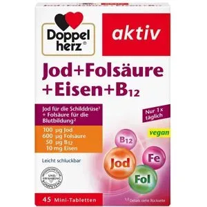 Doppelherz Jod + Folsäure + Eisen + B12 Tabletten