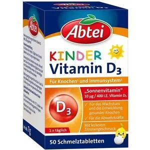 Abtei Kinder Vitamin D3 Schmelztabletten