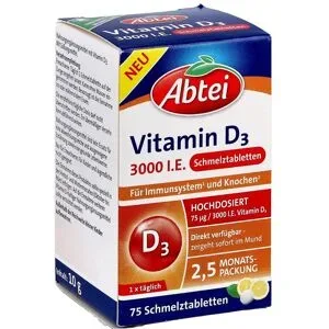 Abtei Vitamin D3 3000 I.E. Schmelztabletten