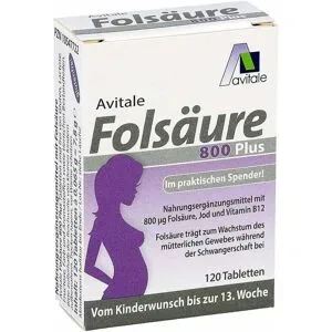 Avitale Folsäure 800 Plus B12+jod Tabletten