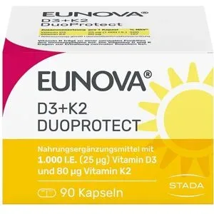 Eunova DuoProtect Vitamin D3+K2 1000IE/80UG