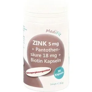 ApoFit Zink 5 mg+Pantothensäure 18 mg+Biotin Kapseln