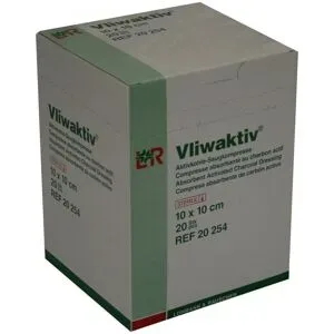 Vliwaktiv Aktivkohle-saugkomp.10x10 cm steril
