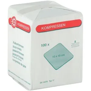 Mullkompressen 10x10cm 8-fach unsteril