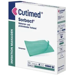 Cutimed Sorbact Kompressen 4x6 cm