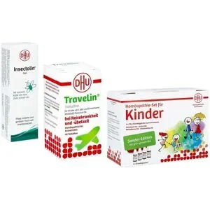 DHU Kinder Set und Travelin Tabletten und Insectolin Gel