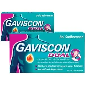 GAVISCON Dual 250 mg, 106,5 mg, 187,5 mg Kautabletten