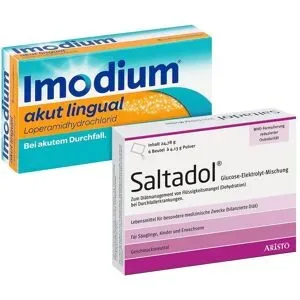 Imodium akut lingual & Saltadol Elektrolyt Pulver