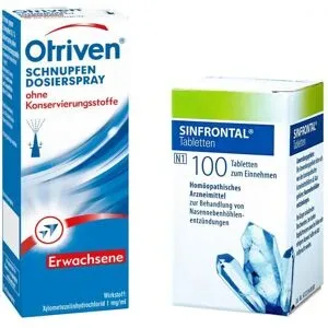 Sinfrontal Tabletten (100 stk) & Otriven 0,1% Nasenspray (10 ml)