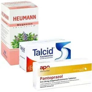 apodiscounter Talcid + HEUMANN Magentee + Pantoprazol bei Sodbrennen