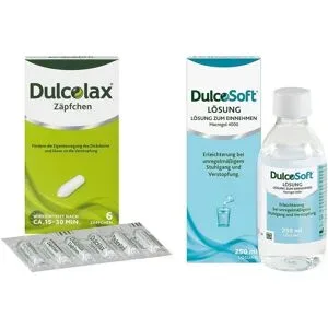 Dulcolax Zäpfchen 6stk und Dulcosoft Lösung 250ml