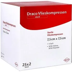 Vliesstoff-kompressen 7,5x7,5 cm steril 4fach
