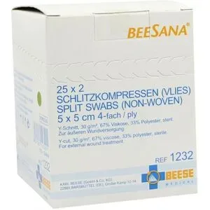 Schlitzkompressen Vlies 5x5cm 4fach st.1232