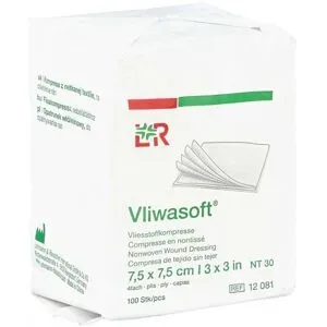 Vliwasoft Vlieskompressen 7,5x7,5 cm unsteril 4l.