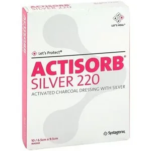 Actisorb 220 Silver 6,5x9,5 cm steril Kompressen