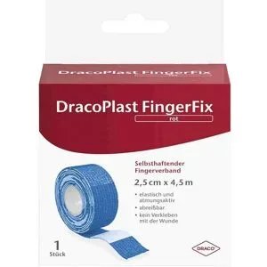 Dracoplast Fingerfix 2,5 cmx4,5 m mit Wundk.blau