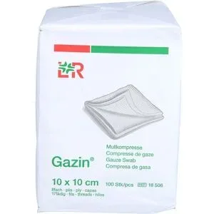 Gazin Mullkomp.10x10 cm unsteril 8fach Op