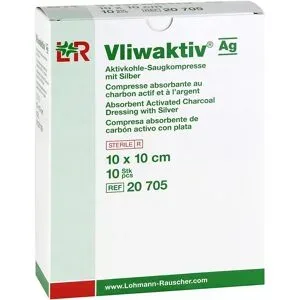 Vliwaktiv Ag Aktivkohle Saugkomp.m.silber 10x10 cm