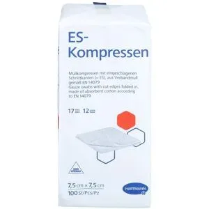 Es-kompressen Unsteril 7,5x7,5 Cm 12fach