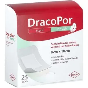 Dracopor Sensitiv 8x10 Cm Steril M.silikonkleber