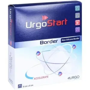 Urgostart Border 8x8 cm Schaumstoffwundverband