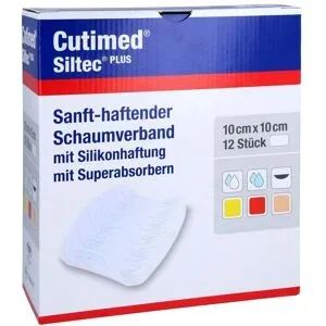 Cutimed Siltec Plus Schaumverb.10x10 cm haftend