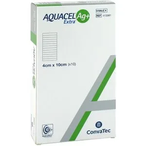 Aquacel Ag+ Extra 4x10 cm Kompressen