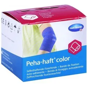 Peha-haft Color Fixierbinde latexf. 4 cm x 4 m blau