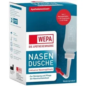 Wepa Nasenspülkanne mit 10x2,95 g Nasenspülsalz
