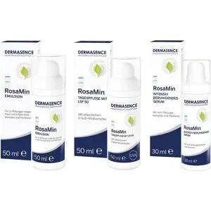Dermasence RosaMin Emulsion + Tagespflege mit LSF 50 + Serum