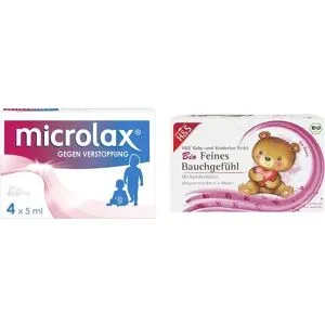 Microlax mit kurzem Tubenhals Rektallösung + Bio Baby/Kindertee