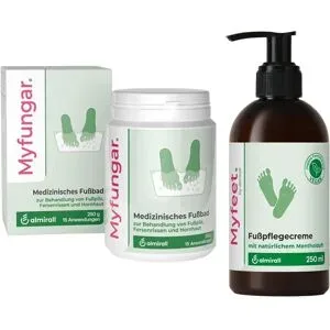 Myfungar Medizinisches Fußbad Granulat + Myfeet Fußpflegecreme