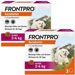FRONTLINE FRONTPRO Kautabletten für Hunde gegen Zecken & Flöhe 2-4 kg