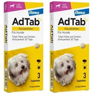 AdTab 112 Mg Kautabletten für Hunde >2,5-5,5 Kg