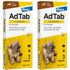 AdTab 56 Mg Kautabletten für Hunde 1,3-2,5 Kg