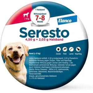 Seresto Halsband für Hunde über 8 kg gegen Zecken und Flöhe