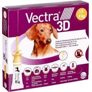 Vectra 3D Lösung gegen Zecken & Flöhe für Hunde 1,5-4 Kg