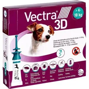 Vectra 3D Lösung gegen Zecken & Flöhe für Hunde 4-10 Kg