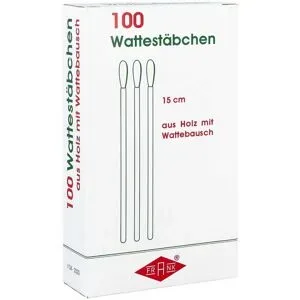 Wattestäbchen Holz 15 cm mit Wattebausch