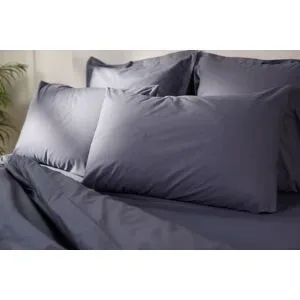 Emma Comfort Perkal Kopfkissenbezug   Dunkelgrau   80x80cm