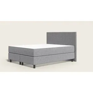 Emma Original Boxspringbett Komfort 140x200cm - dunkelgrau - Füße Holz - Kopfteil gesteppt