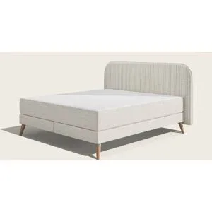 Emma Original Elite Boxspringbett ? Dunkelgrau - 180x210 cm - Kopfteil Streifen - Metallfüße