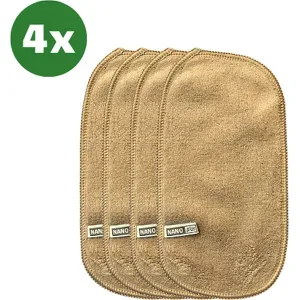 Nano Plus 4x Brillenputztücher - 10*20cm - Taupe - Hergestellt aus Nanofaser, Stärker & Effizienter als Mikrofaser