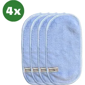 Nano Plus 4x Brillenputztücher - 10*20cm - Blau - Aus Nanofaser, stärker & effizienter als Mikrofaser