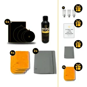 Induction Kings Induktions-Wartungspaket   Kompletter Schutz & Reinigung   6 Induktionsschutzfolien, 1 Induktionsreiniger, 3 Premium-Trockentücher & 6 Nanofaser-Reinigungstücher  7