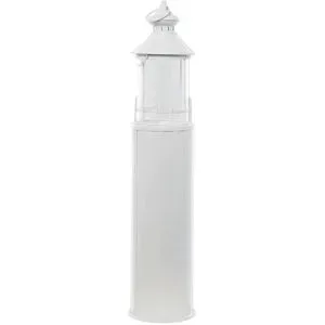 Höffner Laterne  Leuchtturm ¦ weiß ¦ Glas,Metall ¦ Maße (cm): H: 99  Ø: 21