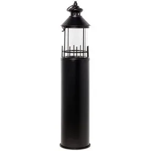 Höffner Laterne  Leuchtturm ¦ schwarz ¦ Metall,Glas ¦ Maße (cm): H: 72,8  Ø: 15.5